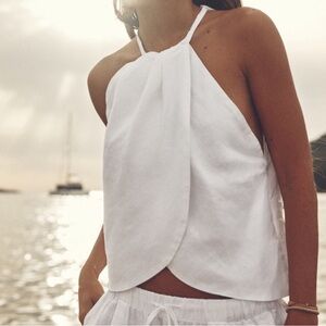 Zara Linen Halter Top